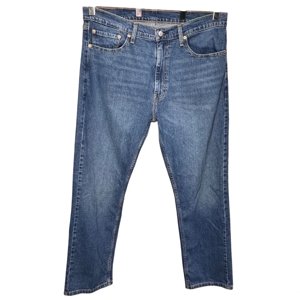 Levi's Blue 505 Regular Fit Straight Leg Jeans Mens 38x30